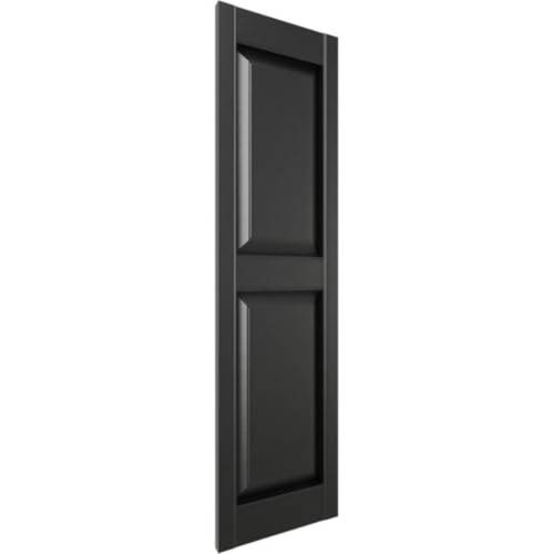 vinyl standard raised panel shutters with two panels measuring 12w x 35h installation shutter and matching screws in black per pair