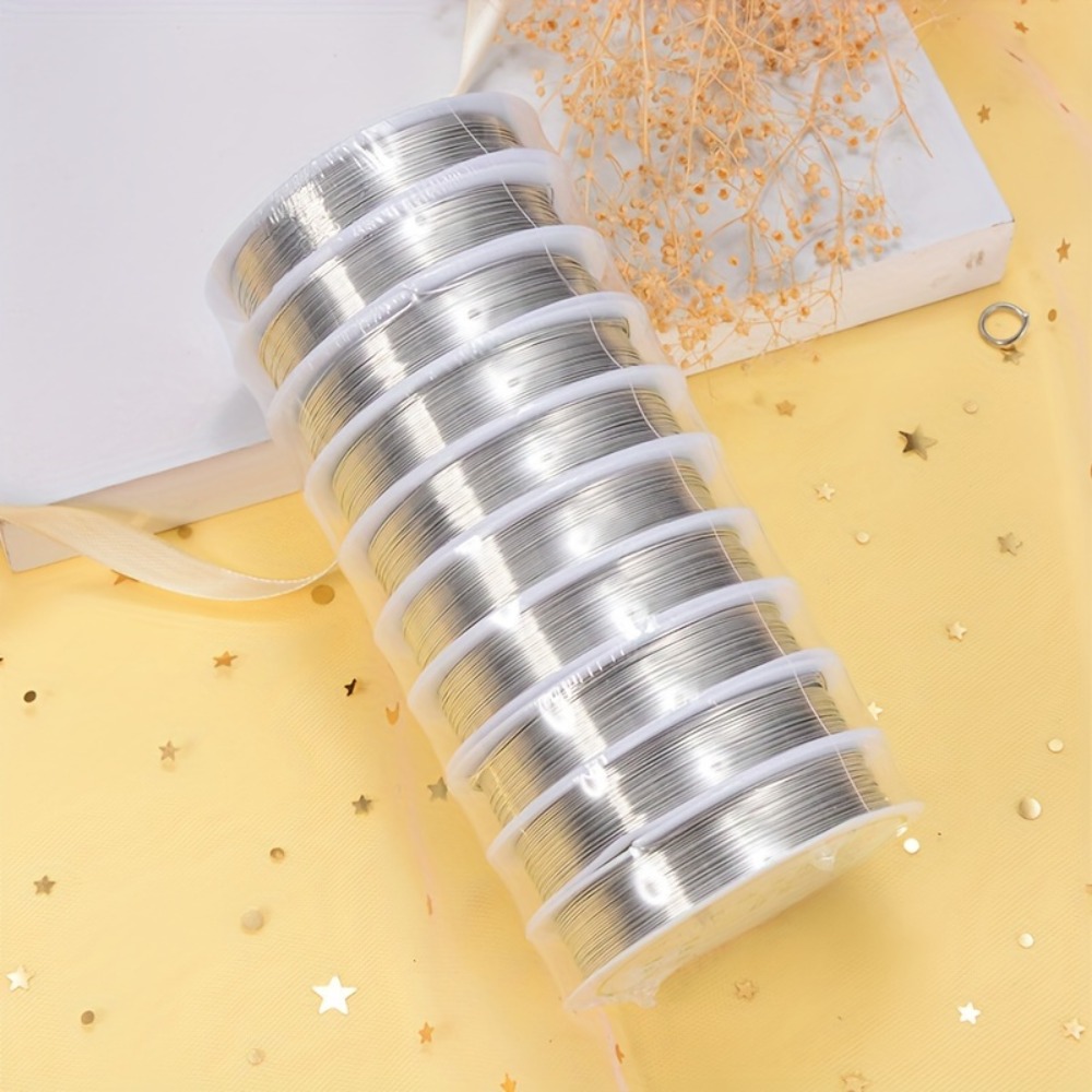 TEMU Ten Rolls Of Copper Wire With Thicknesses Of 0.3 And 0.4mm, In . This Flexible Wire Is Perfect For Handmade Bracelets, Necklaces, And Crafting