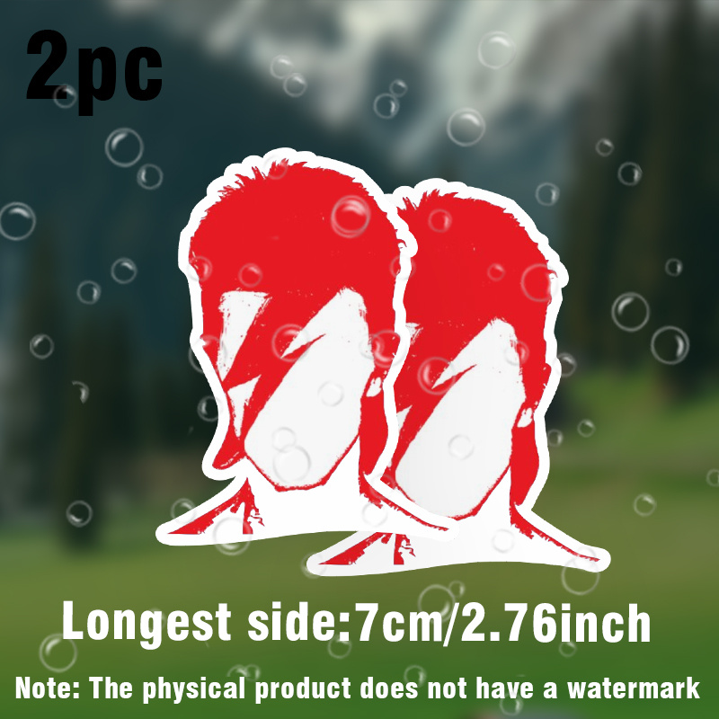 TEMU 2pcs Stickers - Red And White Design, Self-adhesive Vinyl Decals, Suitable For Cars, Trucks, Laptops, Phones, Etc. - Foam Surface, Irregular