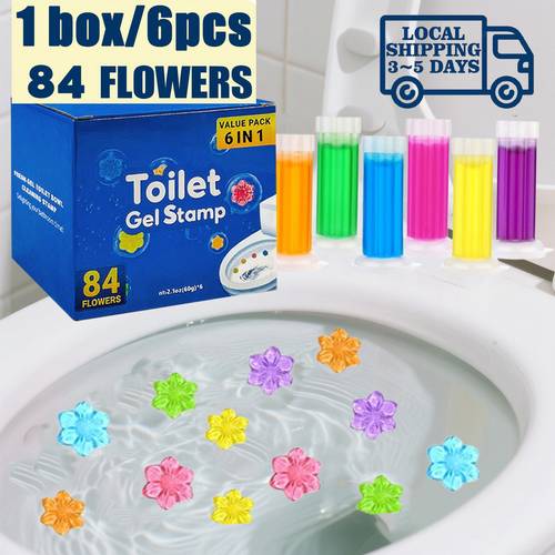 6pcs box toilet bowl cleaner gel prevents scale and stains with air scent toilet dispenser and gel suitable for rv cleaning toilet bathroom kitchen wash basin bathroom essentials