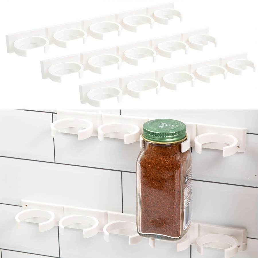 Wall-Mounted Spice Jar Storage Rack