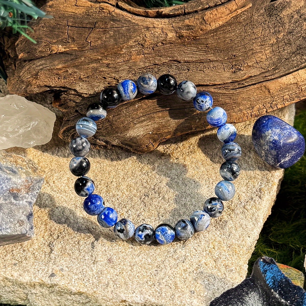 8mm Fire Agate Bracelet Natural Stone Beads Ethnic Style