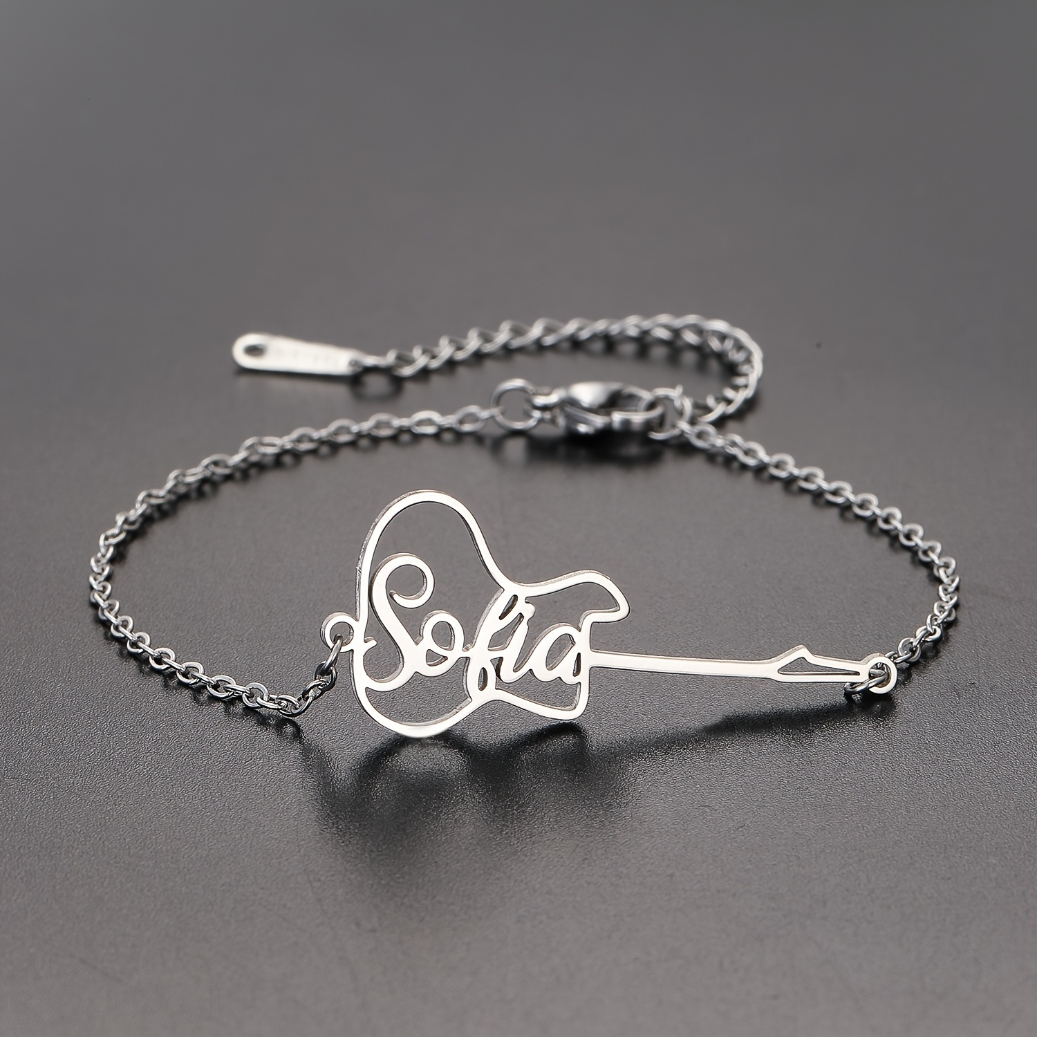 TEMU Pulsera de Guitarra con Personalizado - Elegante Acero Inoxidable, Diseño de Instrumento Musical DIY, para de la