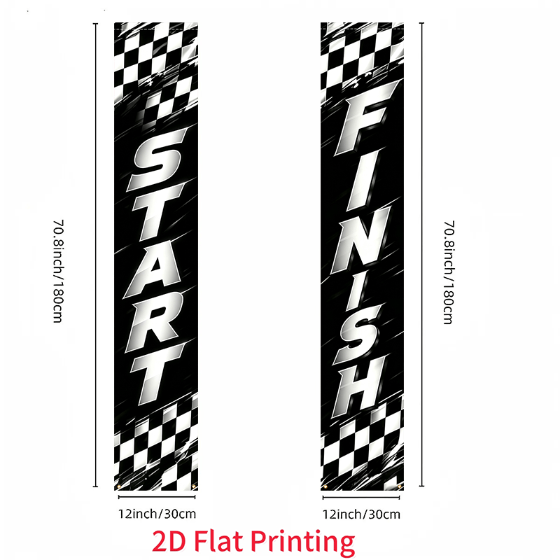 TEMU Plat 2D, Lot de 2 pièces Plat 2D, Bannière de rideau de porte Décoration panneau de départ et d', Convient pour la commerciale et les fonds