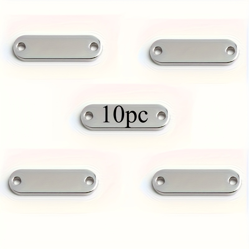 TEMU 10 Custom Laser-engraved Alloy Sewing Tags, 20mm/30mm Rectangular And Oval Blank Tags, Suitable For Handmade Bags, Wallets, Clothing- Diy Craft