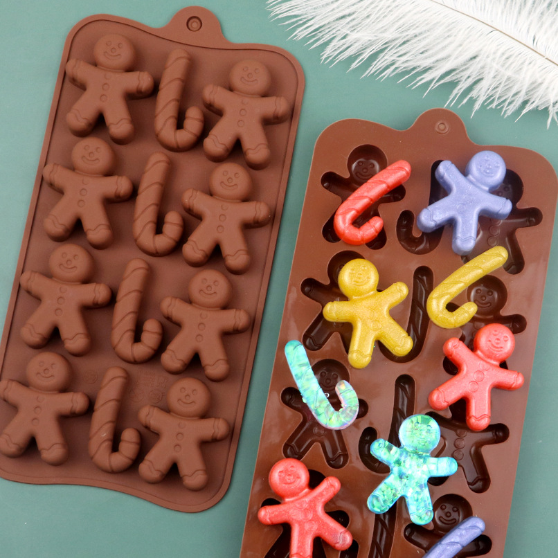 TEMU Molde de silicona para pastel de 1 pieza, serie navideña de con palo, 1 pieza para moldes y chocolate de especialidad y novedad