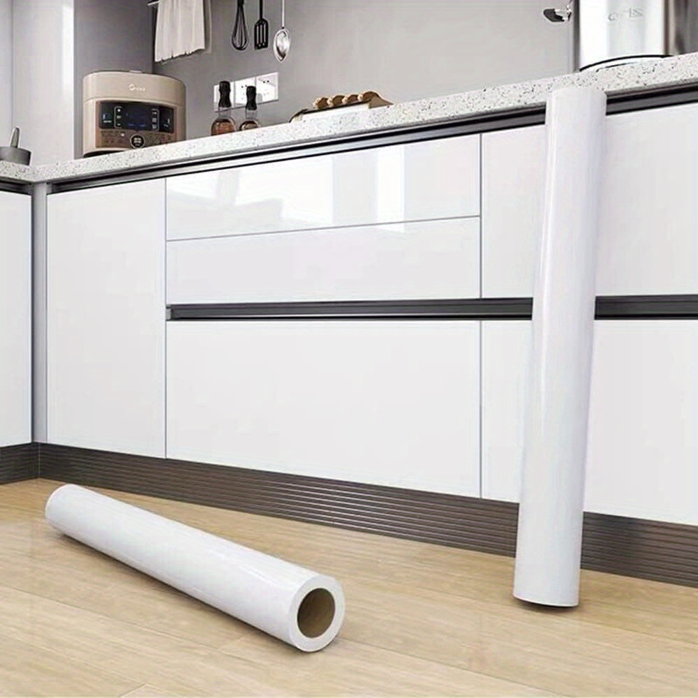 60cm*500cm Self Adhesive Wallpaper White Glossy Peel And Stick For Kitchen Counters Furniture Shelves Drawers