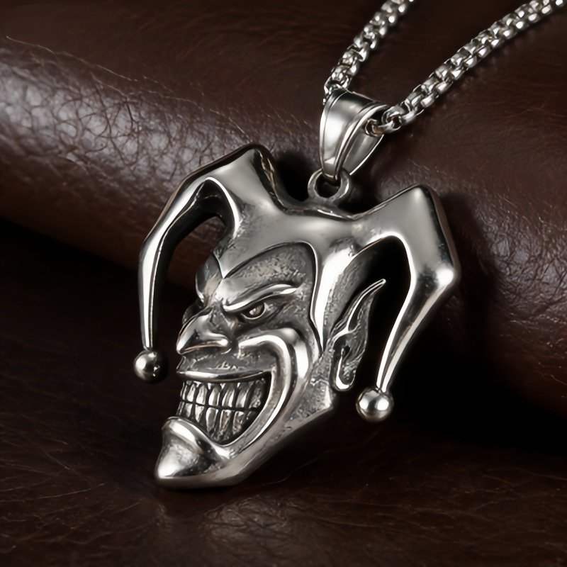 TEMU 1pc Smile 304 Stainless Steel Pendant Necklace, Hip Hop Street Style Cool Accessories, Halloween Dress Up Accessories, Featured Trends, Holiday