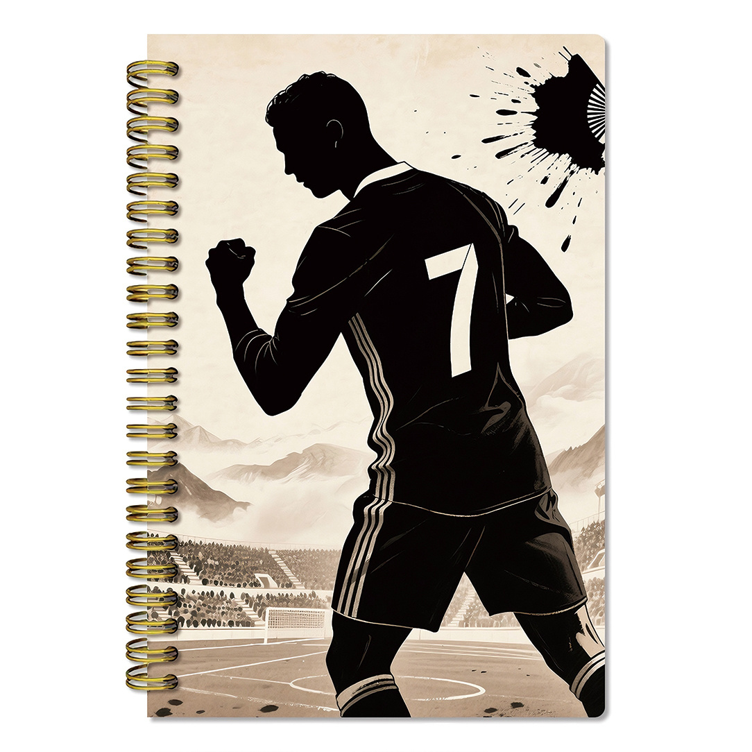 TEMU A Notebook With A Football Cover, Bound With Thick Coils, 5.5 X 8.3 Inches, Double-sided 50 Pages, And Smooth Writing. Suitable As Gifts, Work,