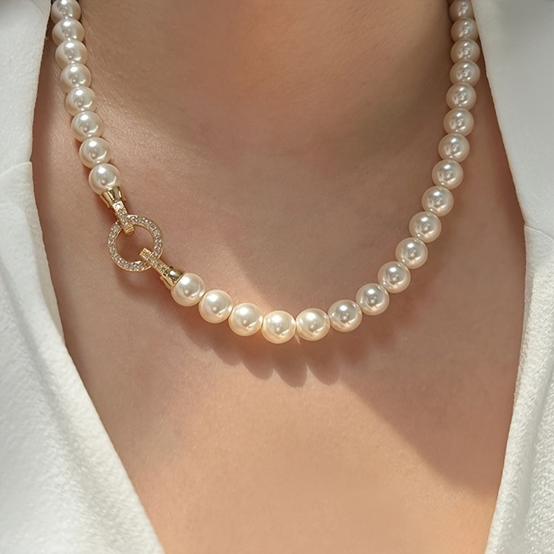 10mm Faux Pearl Necklace, Elegant & Romantic, Gift for Her