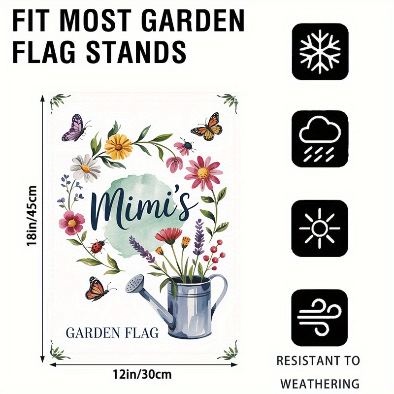 TEMU 2d Flat, 2d Flat 1pc, Flag With Mimi's Customization, Double-sided, Washable, Multi-functional Festive Yard Decoration Flag, 12x18 Inches, No