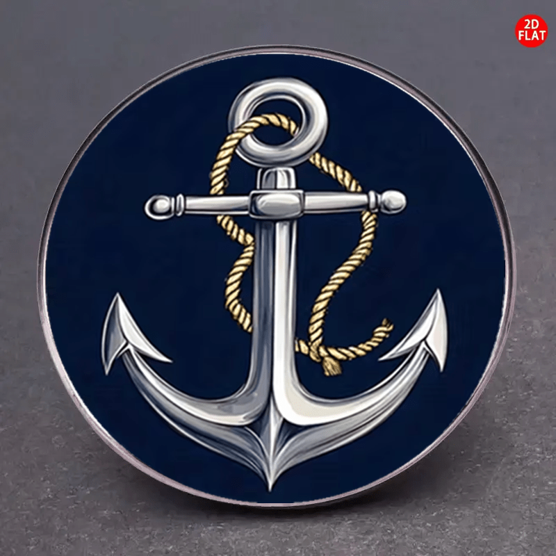 E-shop 2D Flach, 2DFLAT 1 Stück Eleganter Marineblauer Anker- Seil-Broschen, Kreative Corsage Einzigartiges Kostümabzeichen, Urlaubsgeschenk, Dekoriert