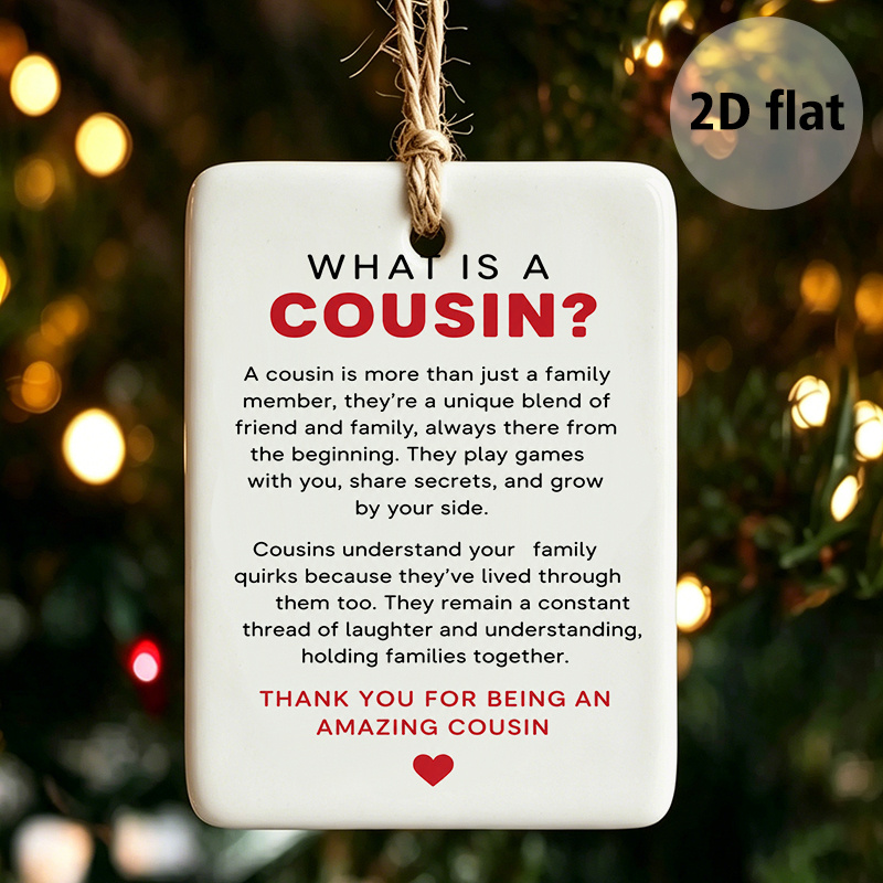 TEMU 2d Flat, 1pc English: Cousin Gift Pendant, A To The Unique Of Cousins Who Are Family And Friend Combined, Perfect For Expressing Gratitude To