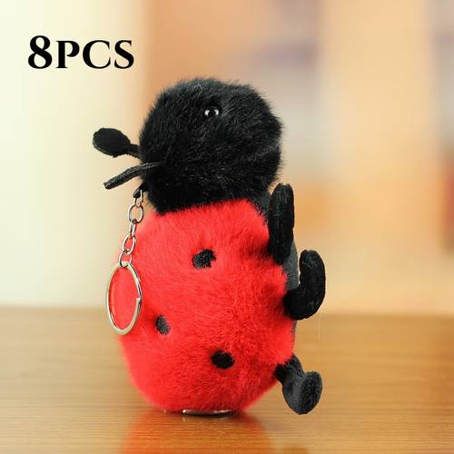 8pcs ladybug plush soft realistic suitable for home decor room multicolor ladybugs with wing patterns birthday gifts for shower polyester filled stuffed animals