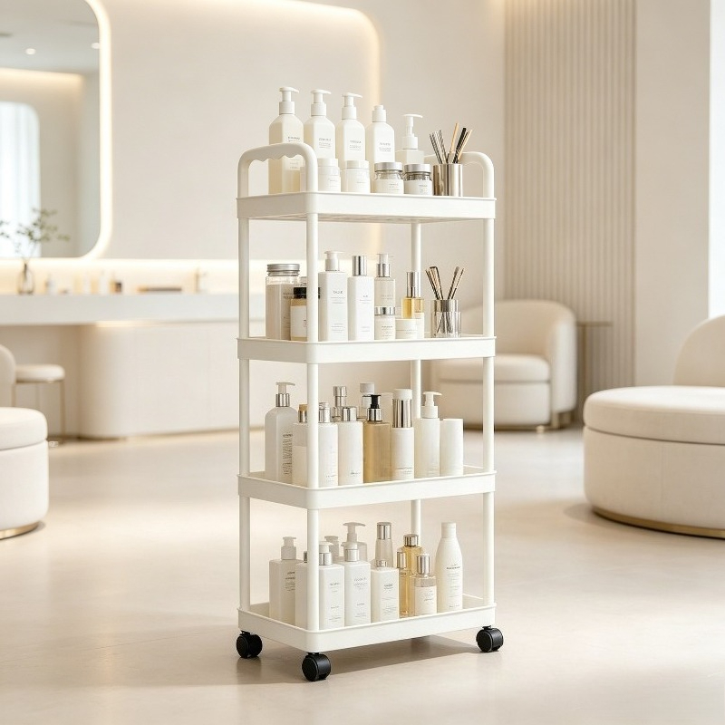 2026 new wheeled four-layer rolling storage cart, multi-functional mobile utility cart with strong load-bearing capacity (33.07 lb per layer),   rolling cart with handle, suitable for bathroom, bedroom, utility racks Product details 6