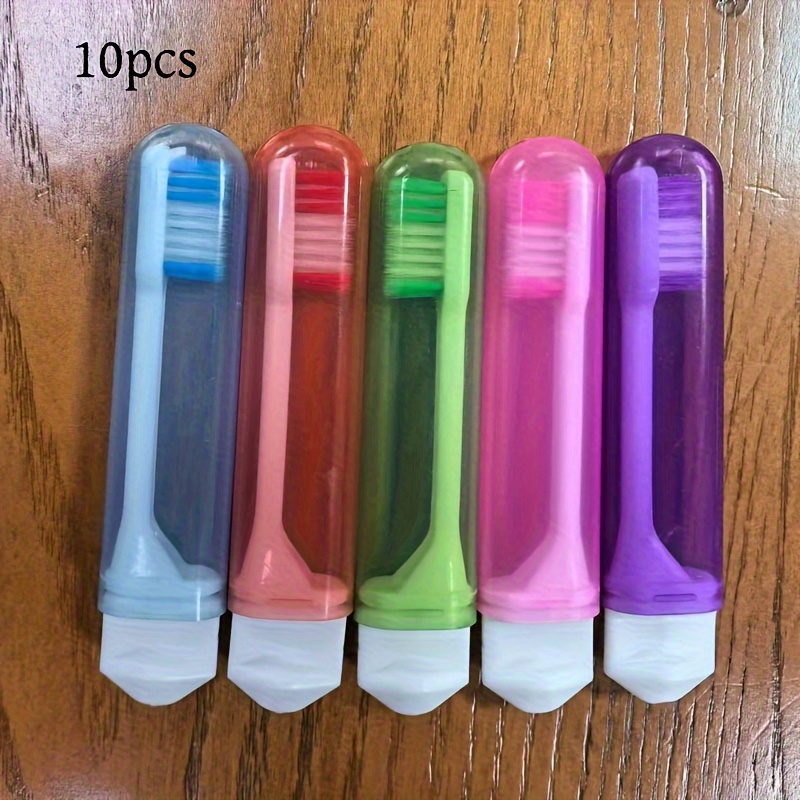 Image of 10 Foldable Travel Toothbrushes With Soft Bristles - Portable And Featuring Bristles, Perfect For Home And Travel | Travel Toothbrush | Foldable Toothbrush(random Color)