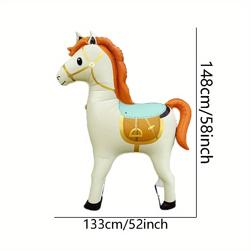 Image of 1pc 58-inch Standing Horse Shaped Balloon, Racing Party Atmosphere Decoration, Gathering Activity Gift Prop, Room Indoor Outdoor Decor, For Halloween, Christmas