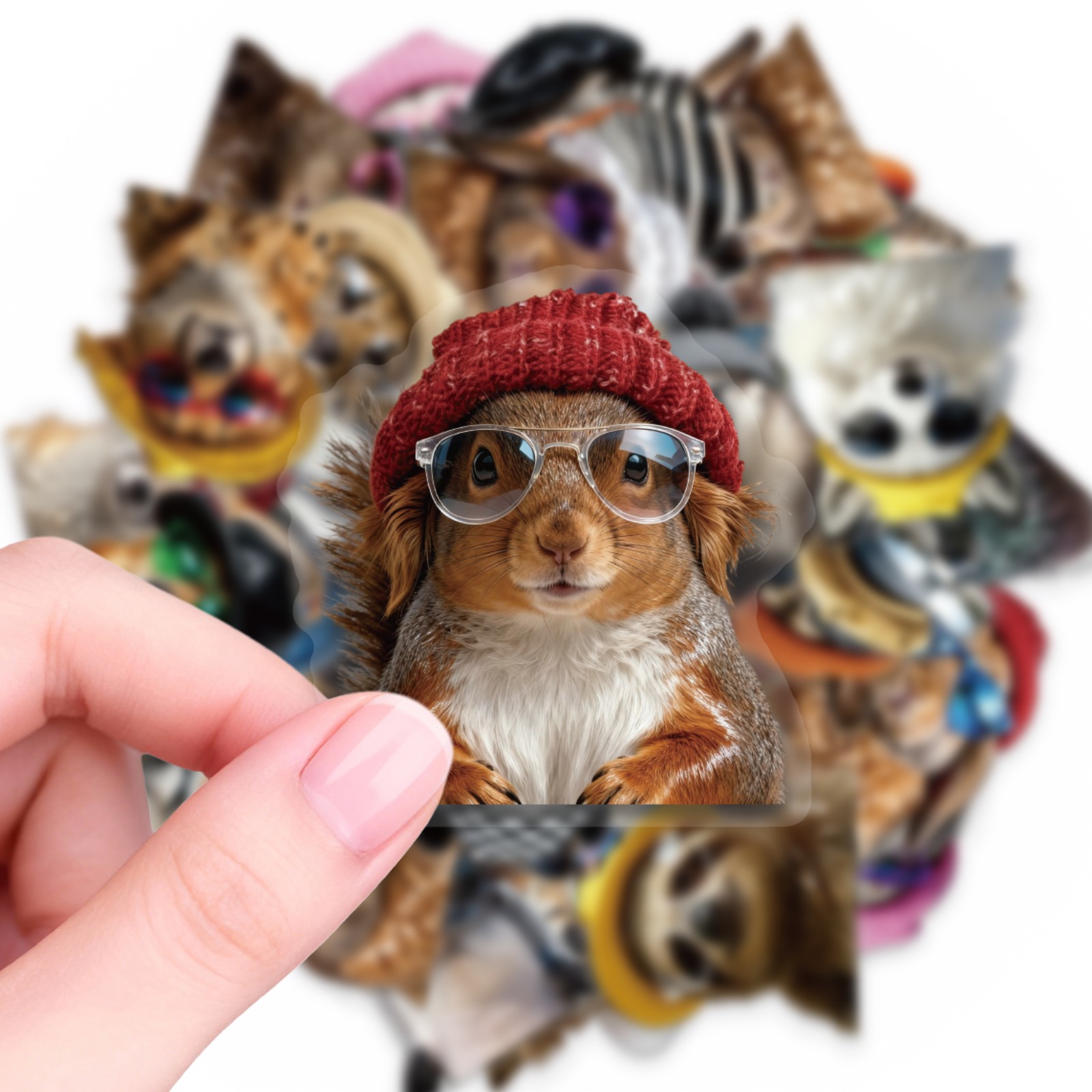 TEMU Set de 50 piezas, Gafas geniales y pegatinas creativas de graffiti de animales , pegatinas decorativas luminosas para la carcasa del ordenador,