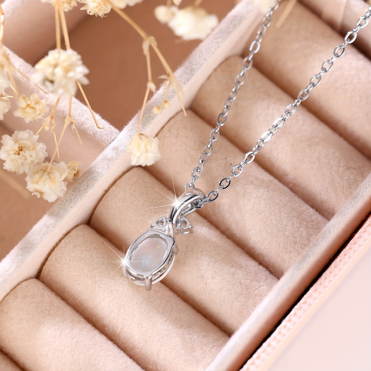 Water Drop Opal Pendant Necklace