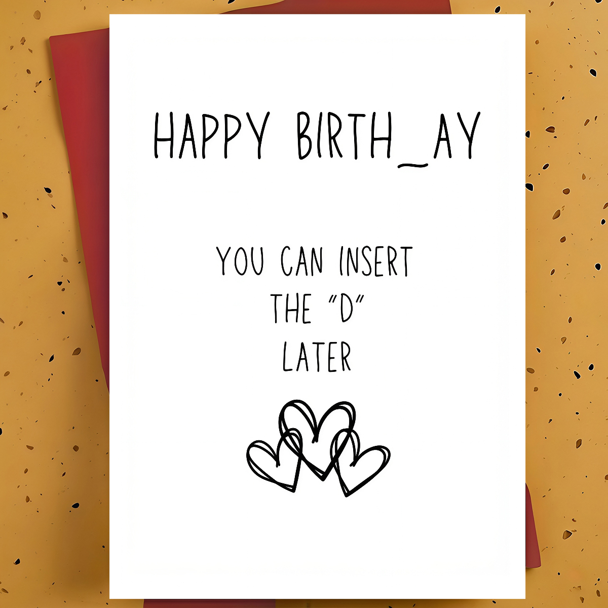 TEMU 1pc Funny Birthday Card For Friend, Partner - Letter Art, Humorous , Thickened, With Envelope
