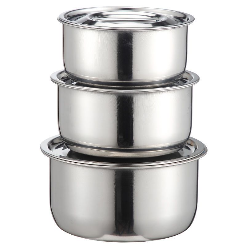 3 5pcs set stainless steel cooking pot with lid universal for induction cooker gas stove electric pottery stove seasoning jar salad basin thai pot kitchen and restaurant supplies for christmas parties and ramadan   hotel kitchen details 3