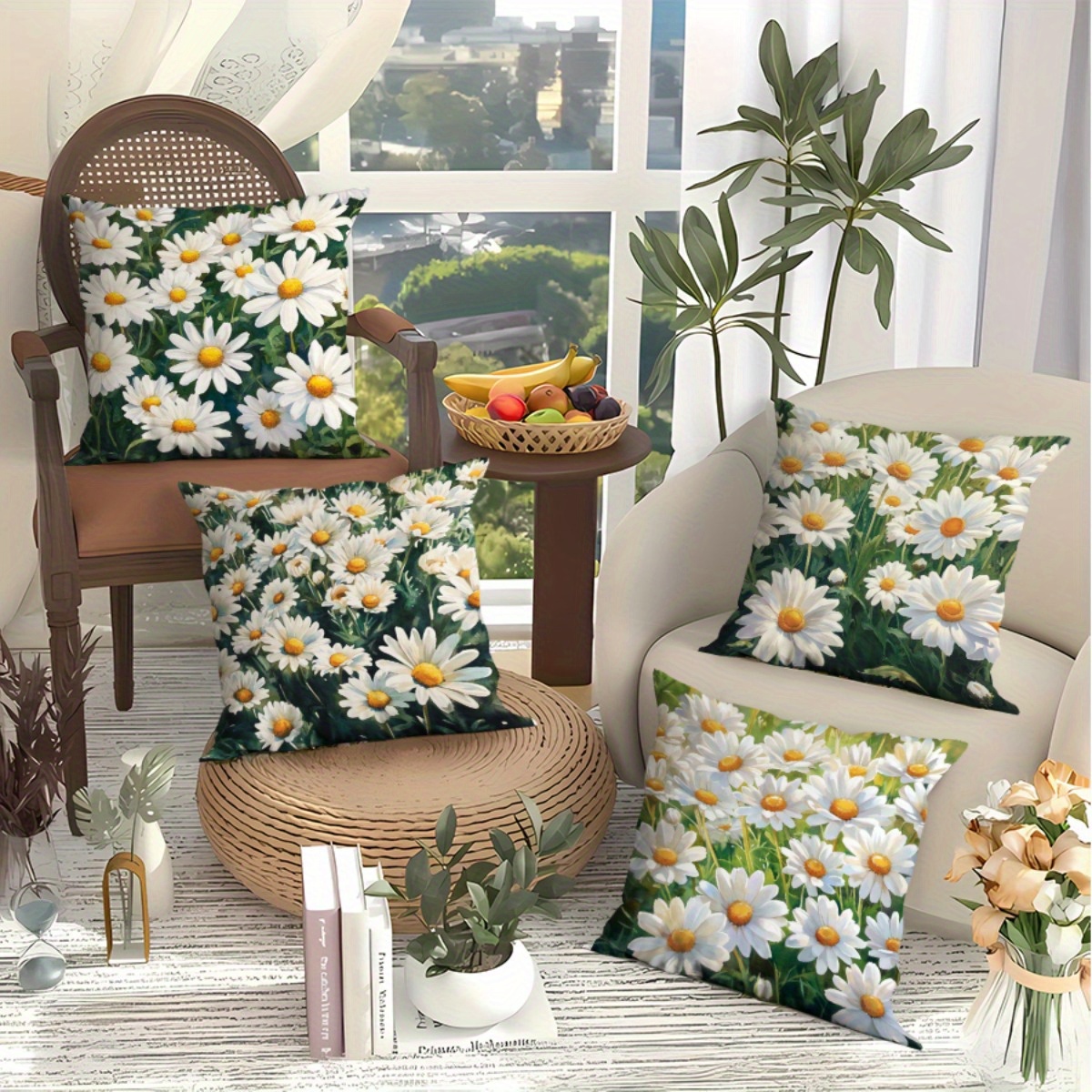 coastal floral ocean print outdoor cushion covers high Temu Ireland