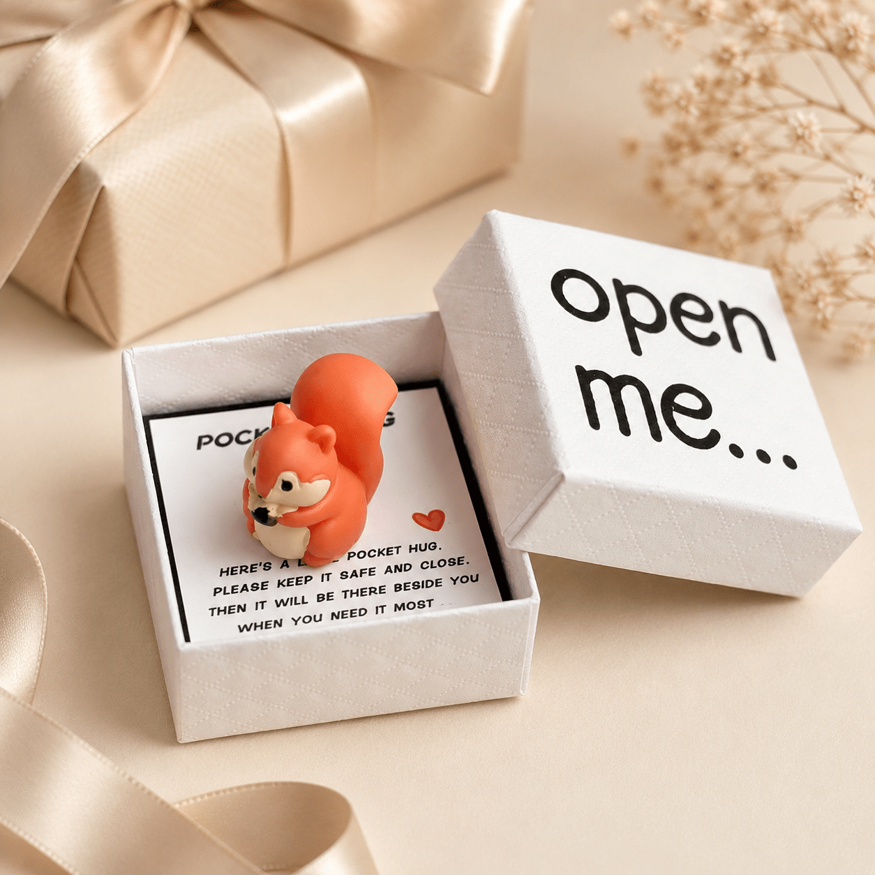 TEMU 1 Boîte Cadeau Écureuil "", Boîte Surprise Emouvante - avec Mini Carte de , Décoration Écureuil, Idéal pour Famille, Amis, Partenaires, Parfait