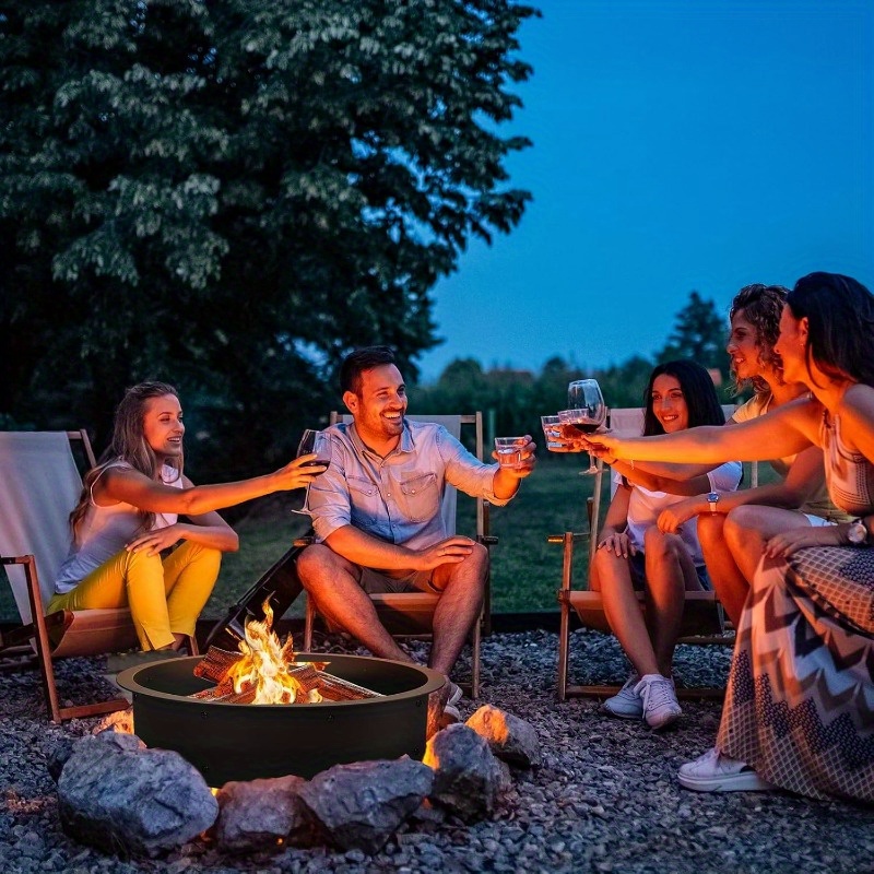 fire pit ring outer/ inner diy fire pit insert outside wood - Temu