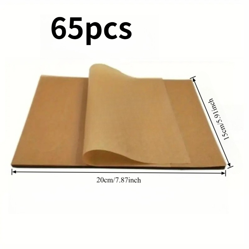 TEMU 65 feuilles de papier cuisson spécial pour friteuse à air, four, friteuse, papier de cuisson de haute qualité antiadhésif, tapis de cuisine,