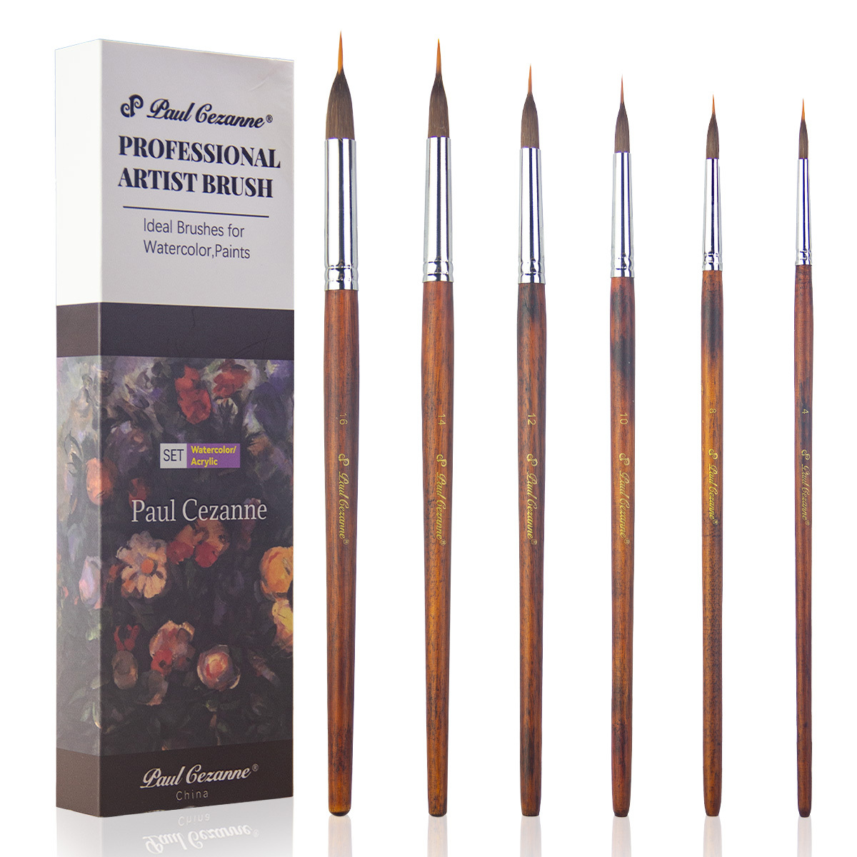 E-shop Exquisite, in einer Schachtel verpackte, blütenblattförmige Aquarellpinsel mit Nylonborsten, speziell entwickelt für Schüler, Kunststudenten