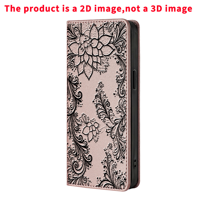 TEMU Phone Case - 2d Flat Colored Painting With Cover Premium Faux Leather Flip Case Rfid Protective Cover Case Magnetic Card Holder Stand Function