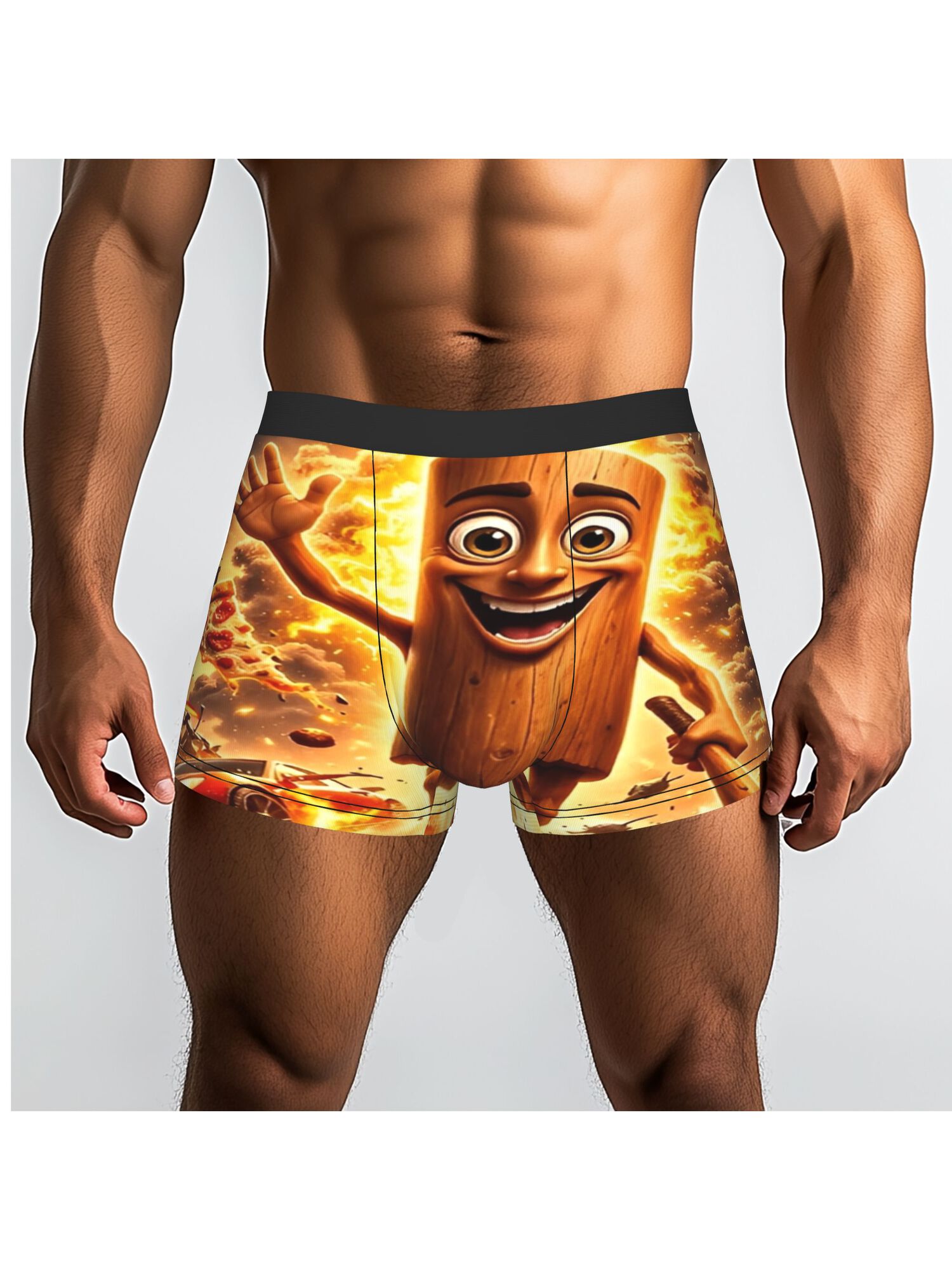 1pc     wooden meme character underpants mens panties man underwear comfortable shorts boxer briefs