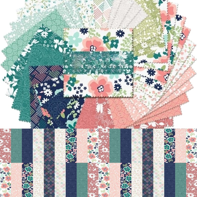 TEMU 40pcs 6.5 * 50cm (2.55 * 19.7in) Advanced Color Matching Vintage Pattern Precut Fabric, Sewing Material Pack, Suitable For Handmade Sewing,