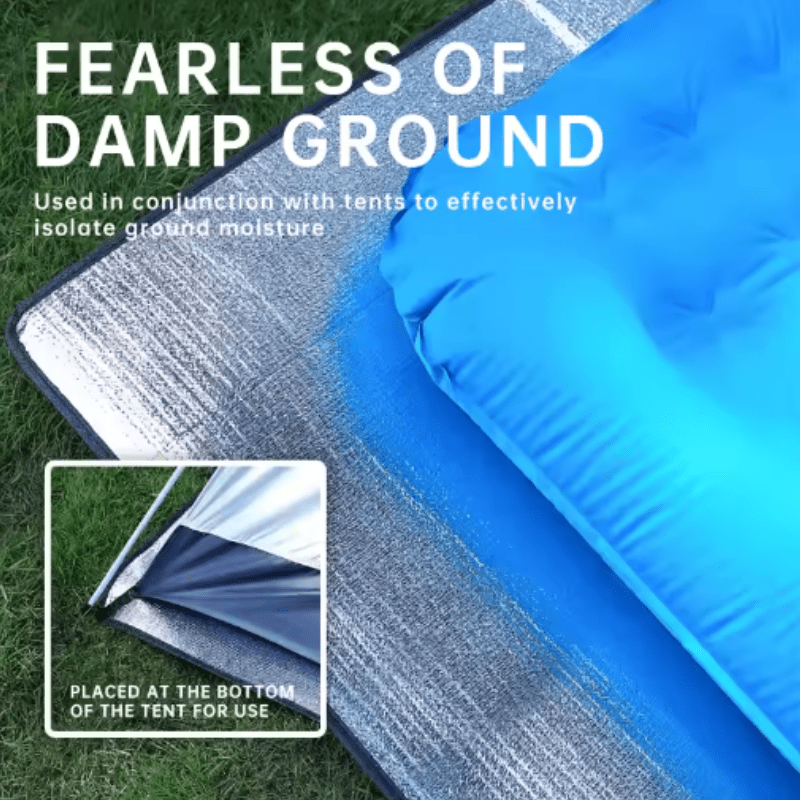 portable outdoor double sided aluminum foil moisture pad with storage bag foldable waffle weave design for insulation   travel beach hiking picnics camping tents   use Product details 5