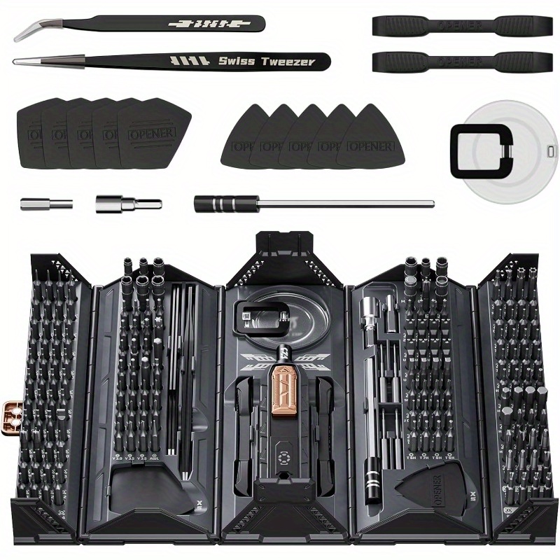 TEMU 180-in-1 Manual Precision Screwdriver Set, Container Modeling Design, Angular, Stylish, Professional Magnetic Repair Kit, Suitable For Laptops,