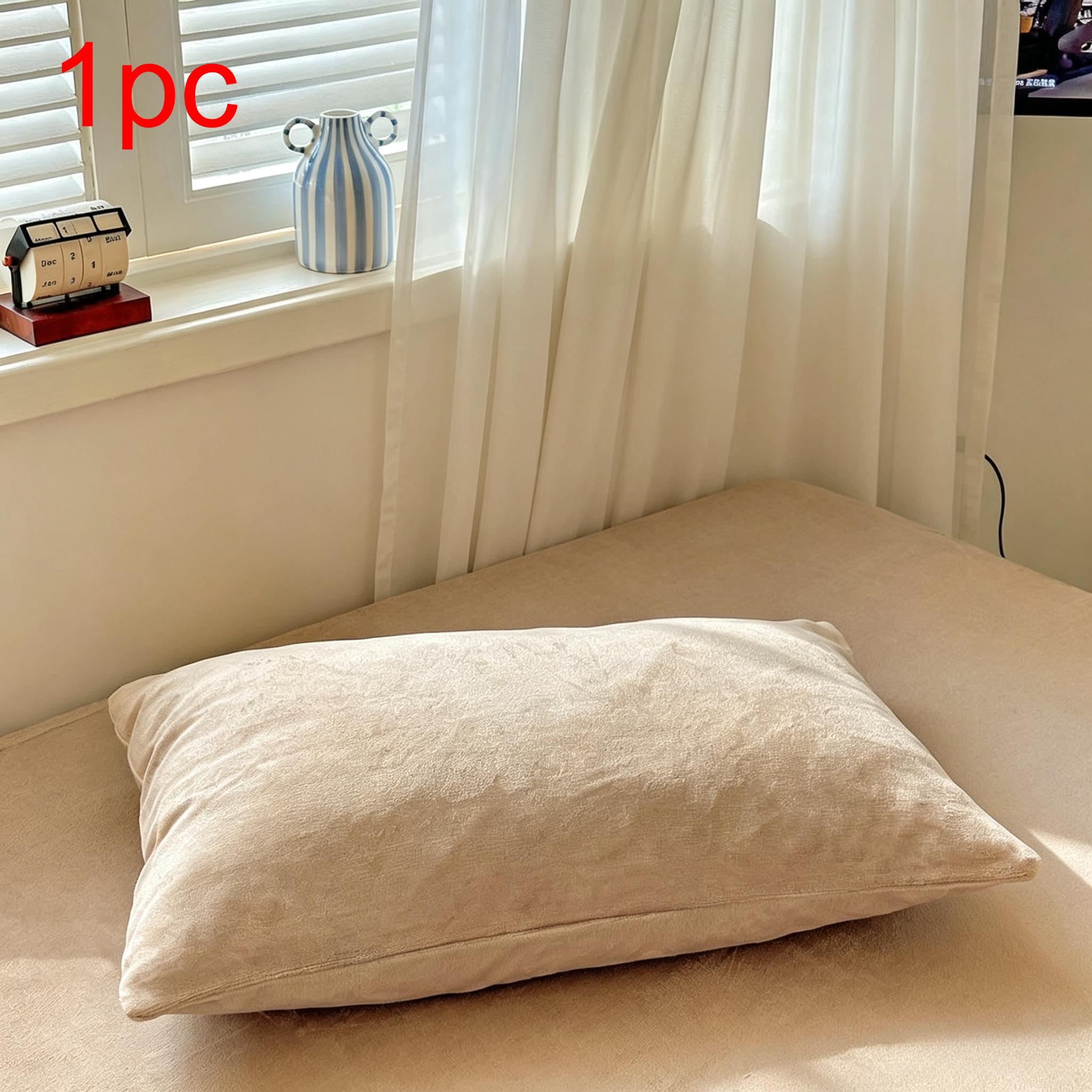 TEMU 1pc Color Pillowcase, Pillow Insert Not Included. Thickened, Comfortable, And Breathable For A Sleep. Machine Washable Bedding. Suitable For ,