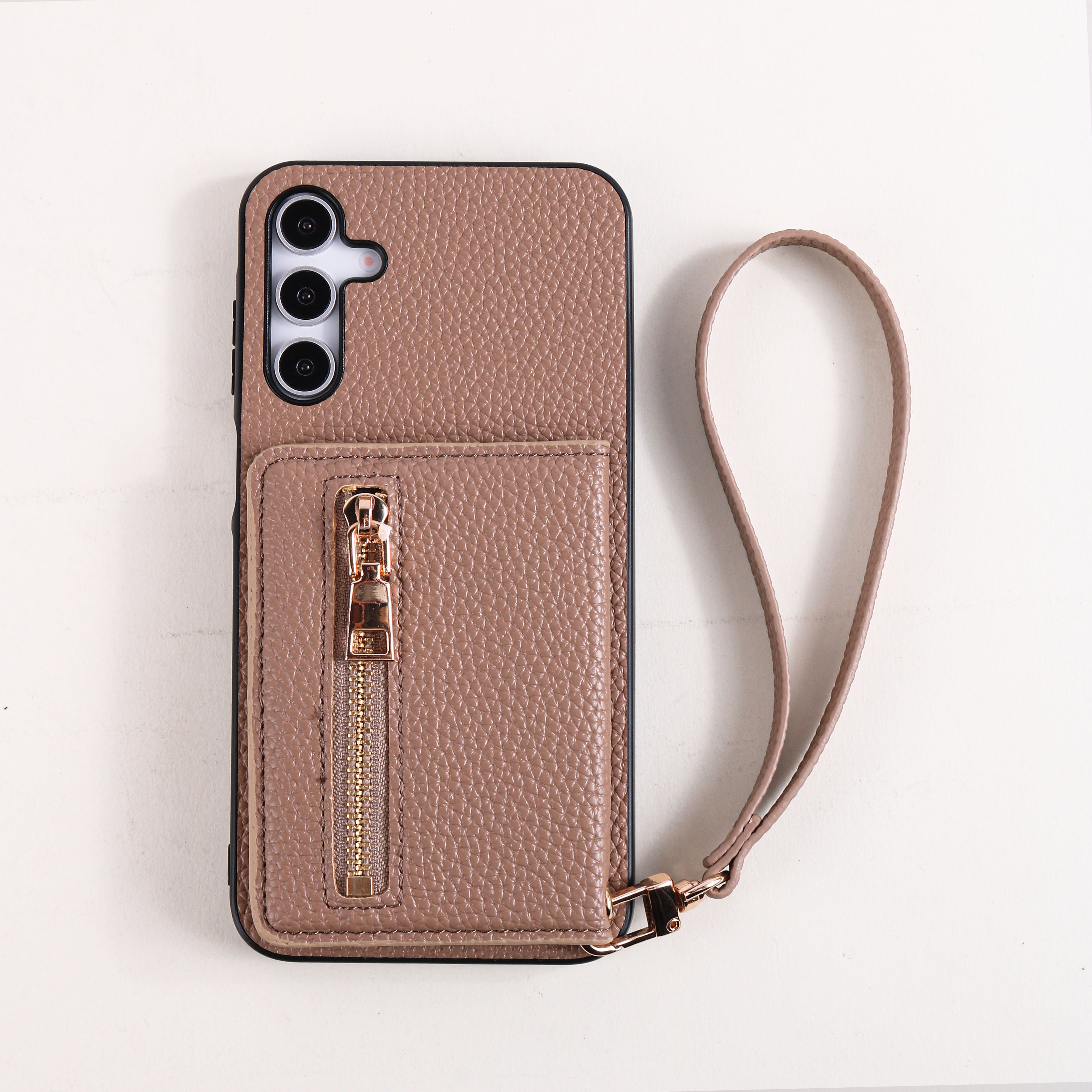 TEMU Phone Case - Faux Leather Phone Case With A Lanyard And Zipper Card Holder, Featuring A Built-in Mirror, Designed For Google Pixel Models 6, 7,