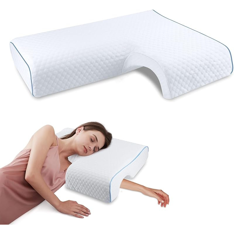 TEMU Memory Pillow Cover Couple Pillow Pressueless Arm Slow Rebound Cotton Pillow Core Pillow(left)