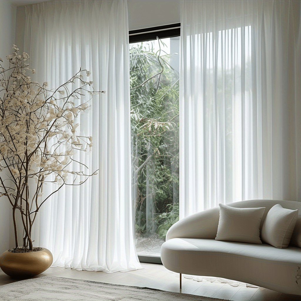 E-shop 2er-Set halbtransparente Sichtschutz-Vorhangpaneele, geeignet für Hochzeiten, Partys & moderne Deko – Fenstervorhänge mit Stangendurchzug Haken,