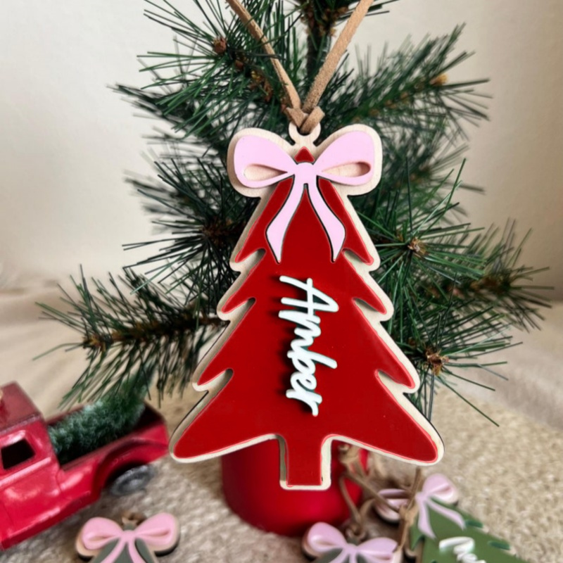 

Custom Acrylic Christmas Ornament - Personalized Tree Decoration & Keychain, Unique Backpack & Bag Tag, Gift, Christmas Decor