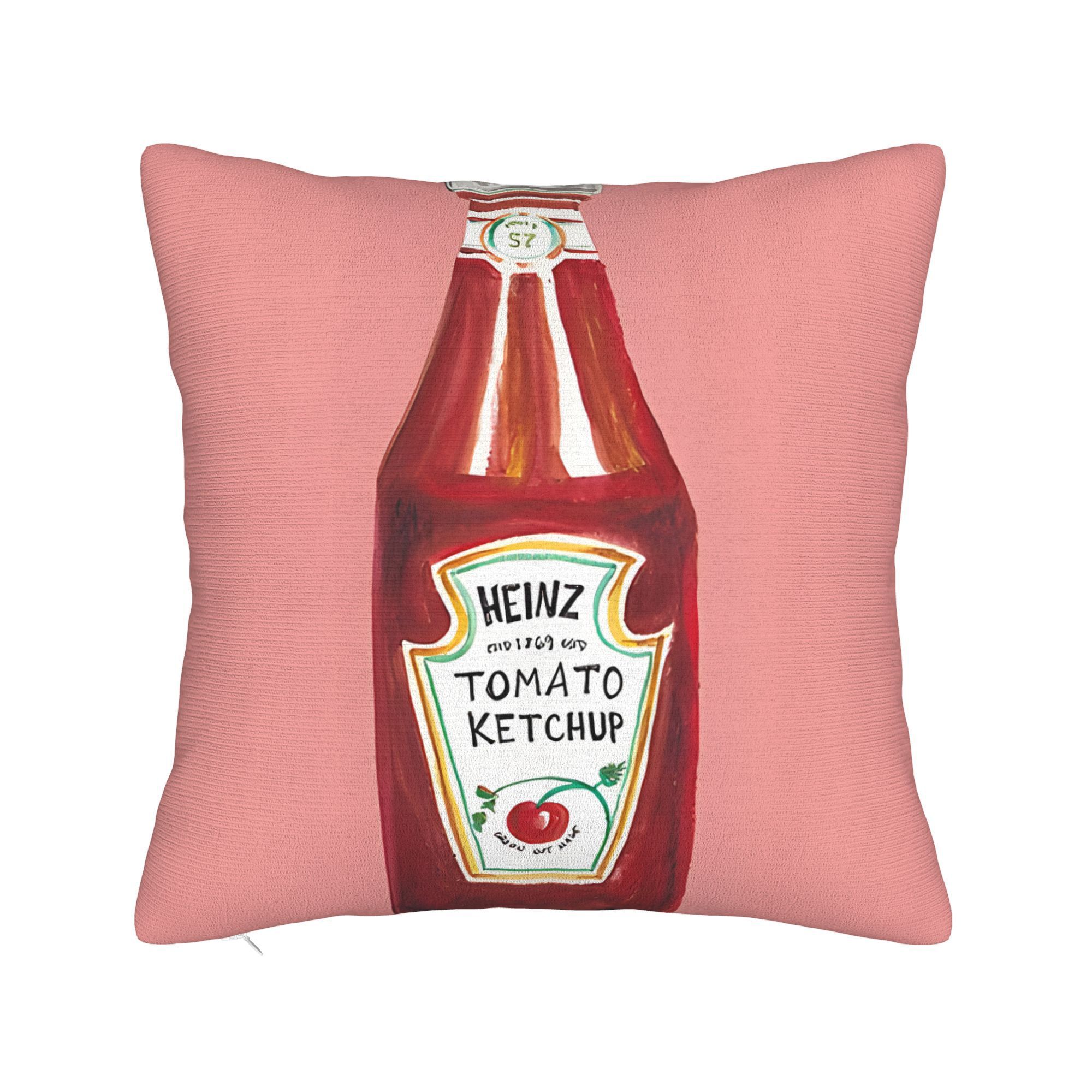 TEMU Heinz Tomat Ketchup Design Sengetrekk, Style, Polyester, Kan Maskinvaskes, Lås med glidelås, Vevd, med for forskjellige romtyper