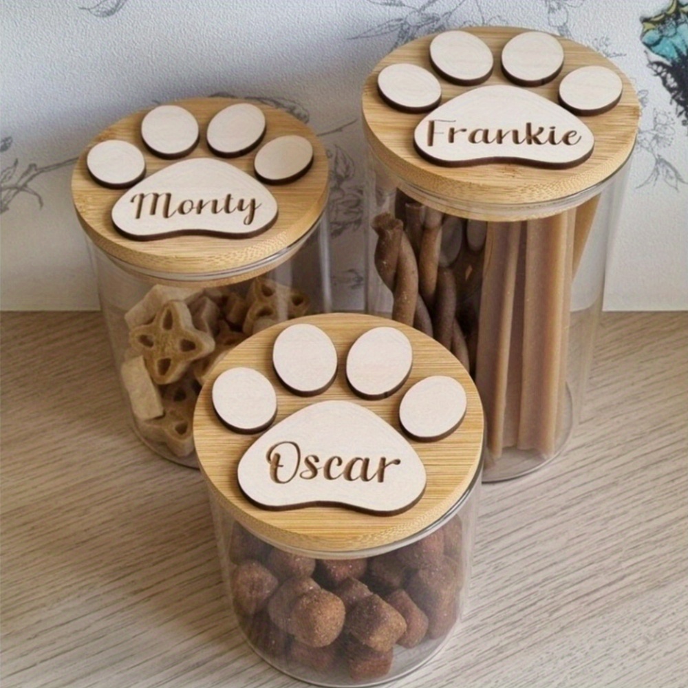 personalized pet treat jar glass storage container engraved Temu