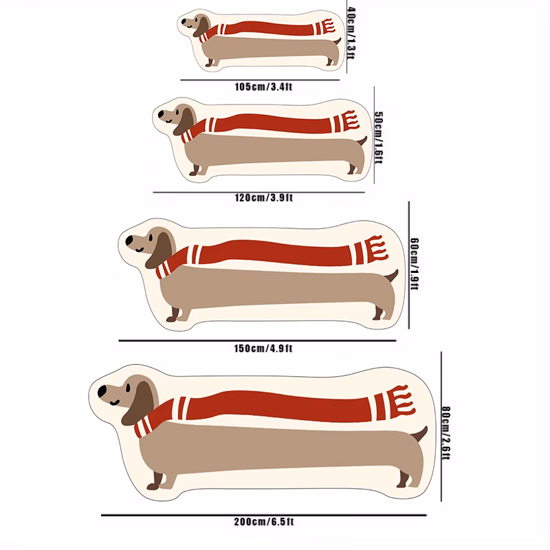 thickened 10mm high quality faux cashmere dot plastic 1pc long runner rug cute creative red scarf dachshund bedroom fluffy bedside rug fashionable easy home decoration table floor mat Product details 1