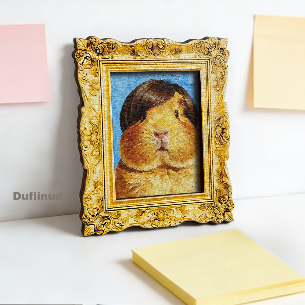 E-shop Holz Kuscheliger Hamster Kühlschrankmagnet, Holz Mini Dekoratives Gemälde, Miniatur Dekoratives Gemälde, Entzückender Braunhaariger Hamster