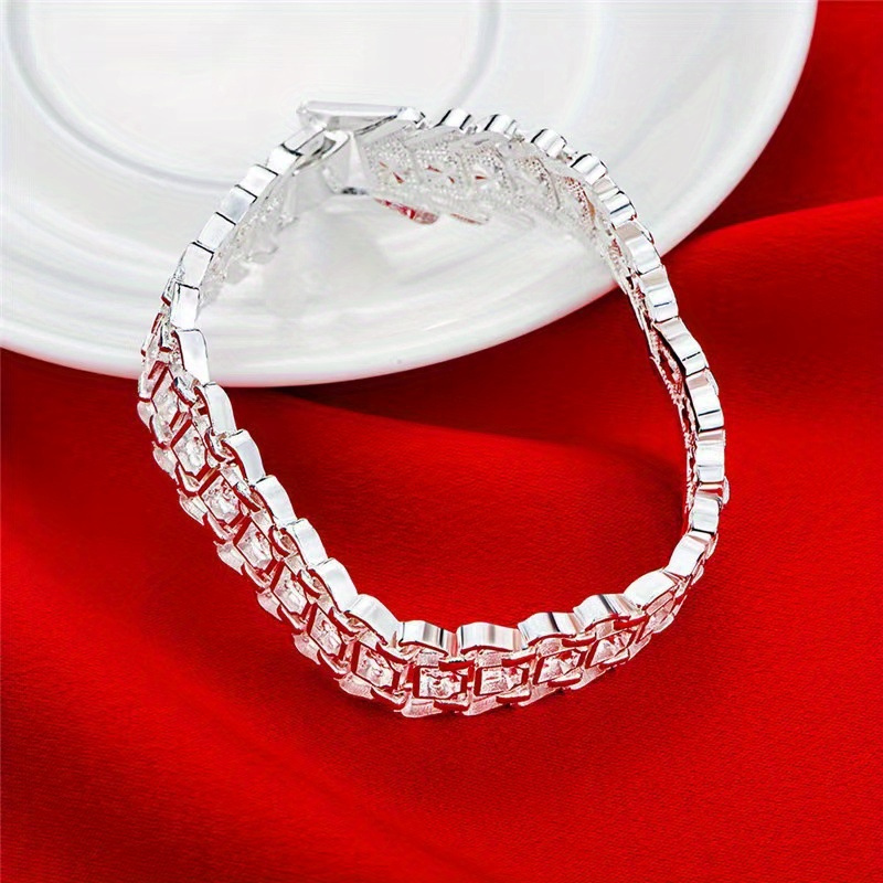 elegant 12mm coin wide bracelet  925 sterling silvery hypoallergenic   everyday party wear chic fashion gift details 2