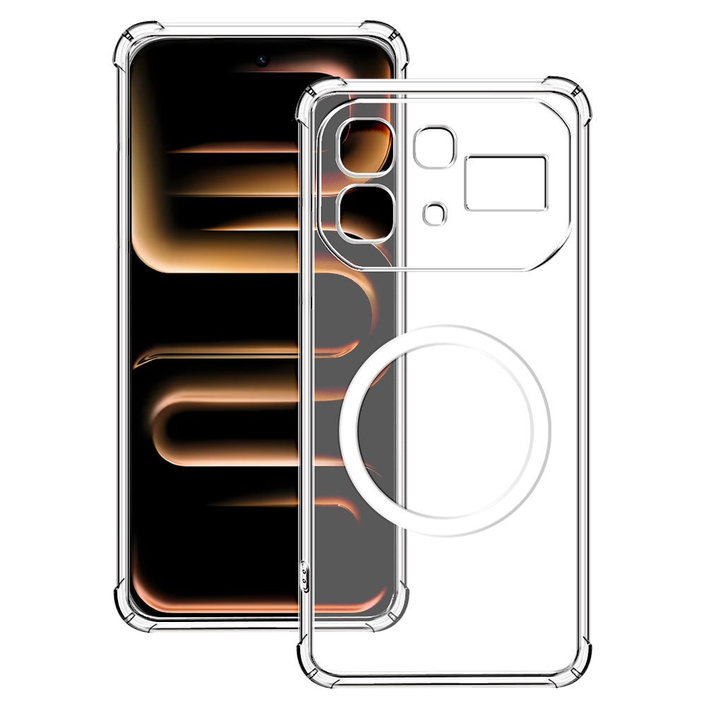 TEMU Funda para teléfono: Carcasa protectora magnética transparente para Infinix Note 60 Pro / Note 60 / 60 Pro, funda a prueba de caídas en esquinas