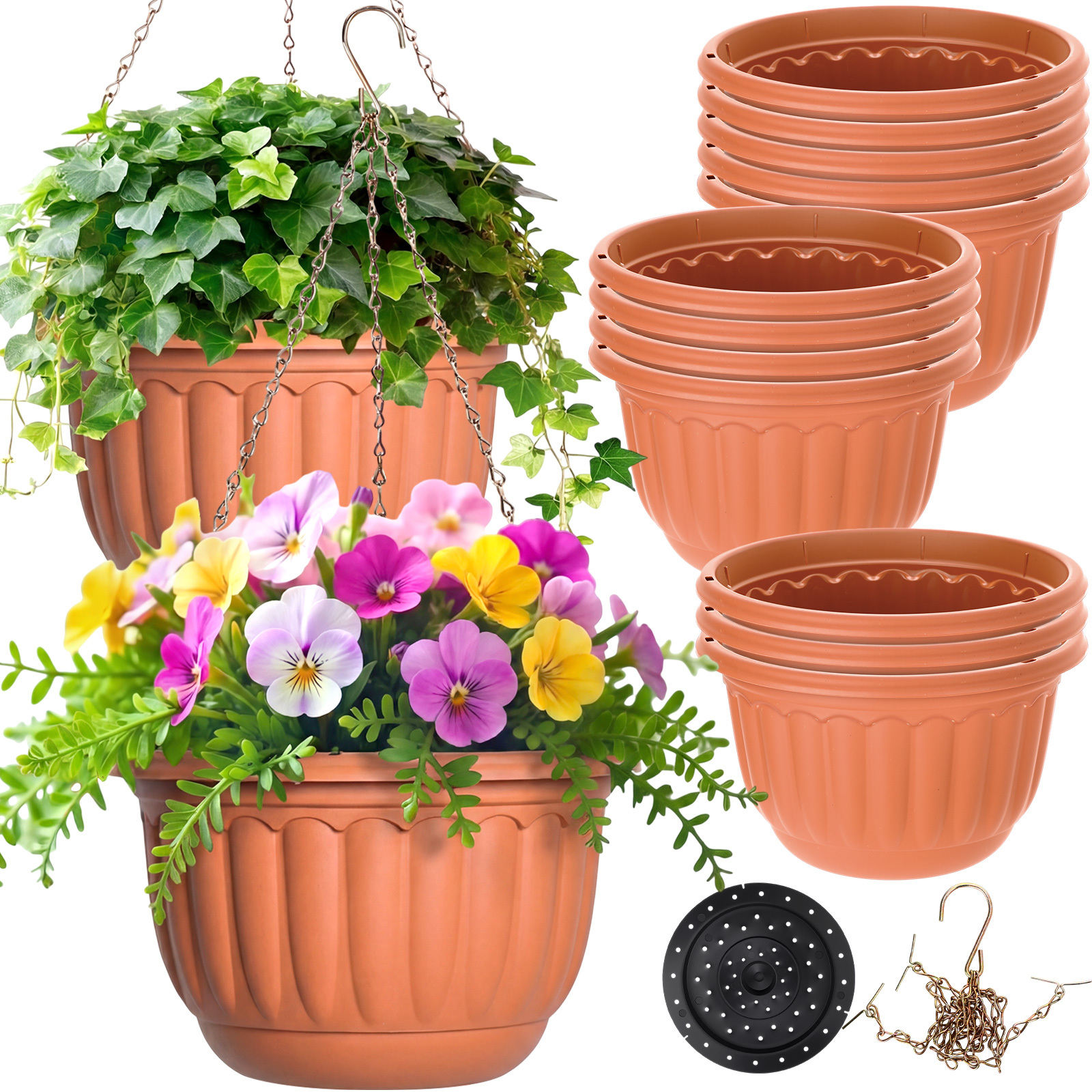 12 inch self watering hanging planters sold on Temu United States