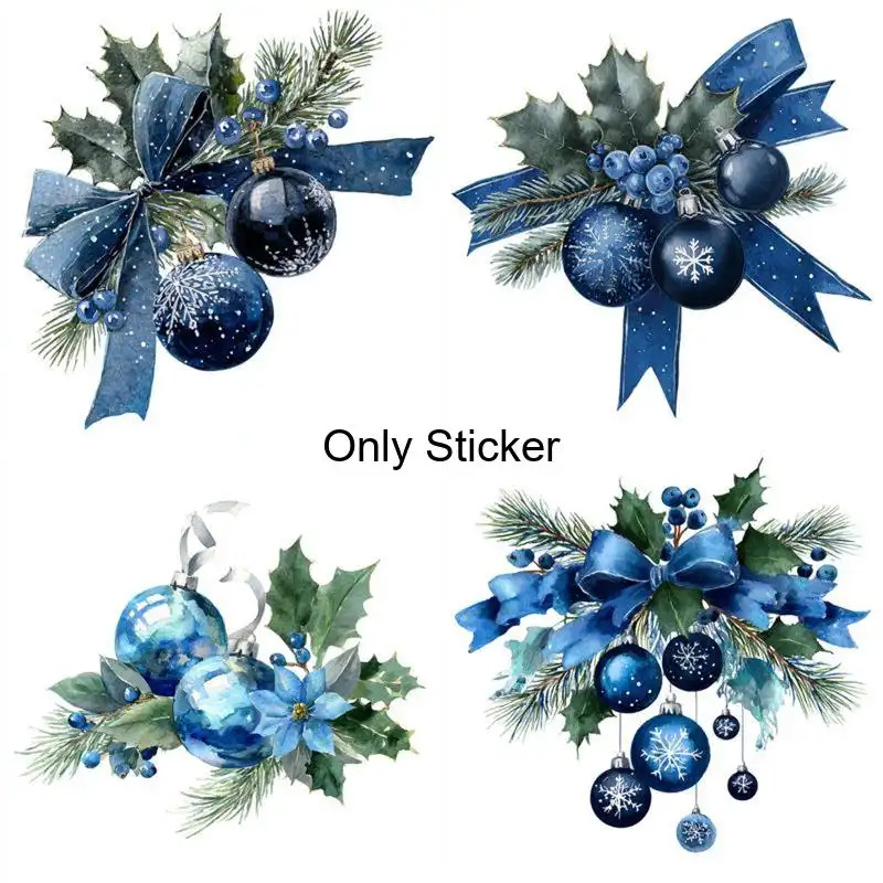 TEMU 2d Flat, 2d Flat Sticker Four-in-one Blue Decoration Pattern Sticker High Film Double-sided Printing Color Sticker Scratch Blocking Sticker