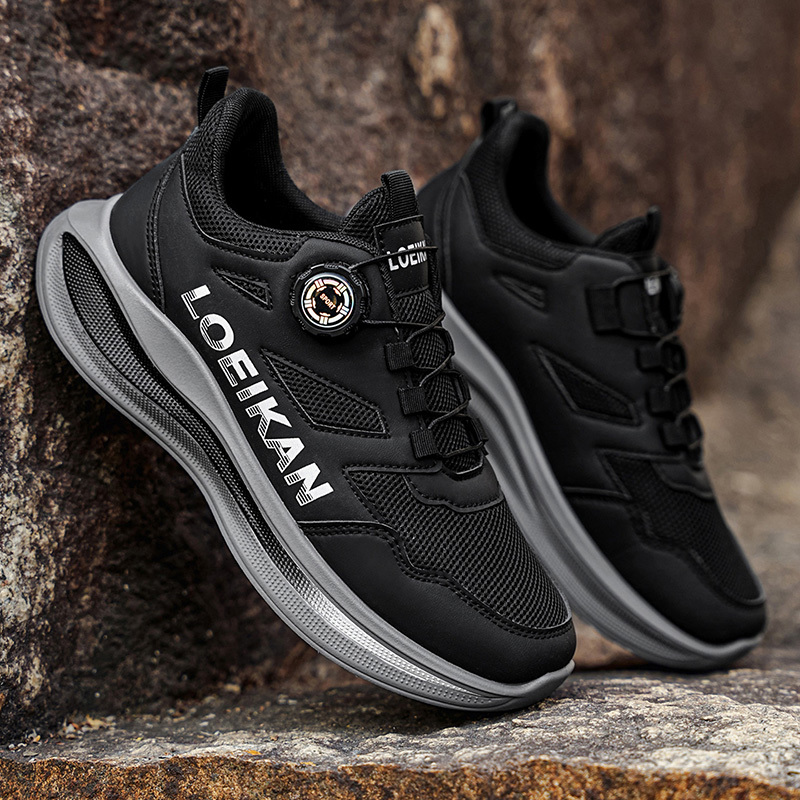2026 spring new   outdoor casual hiking shoes comfortable breathable lace   with rotating   thick sole pvc sneakers suitable for hiking and travel
