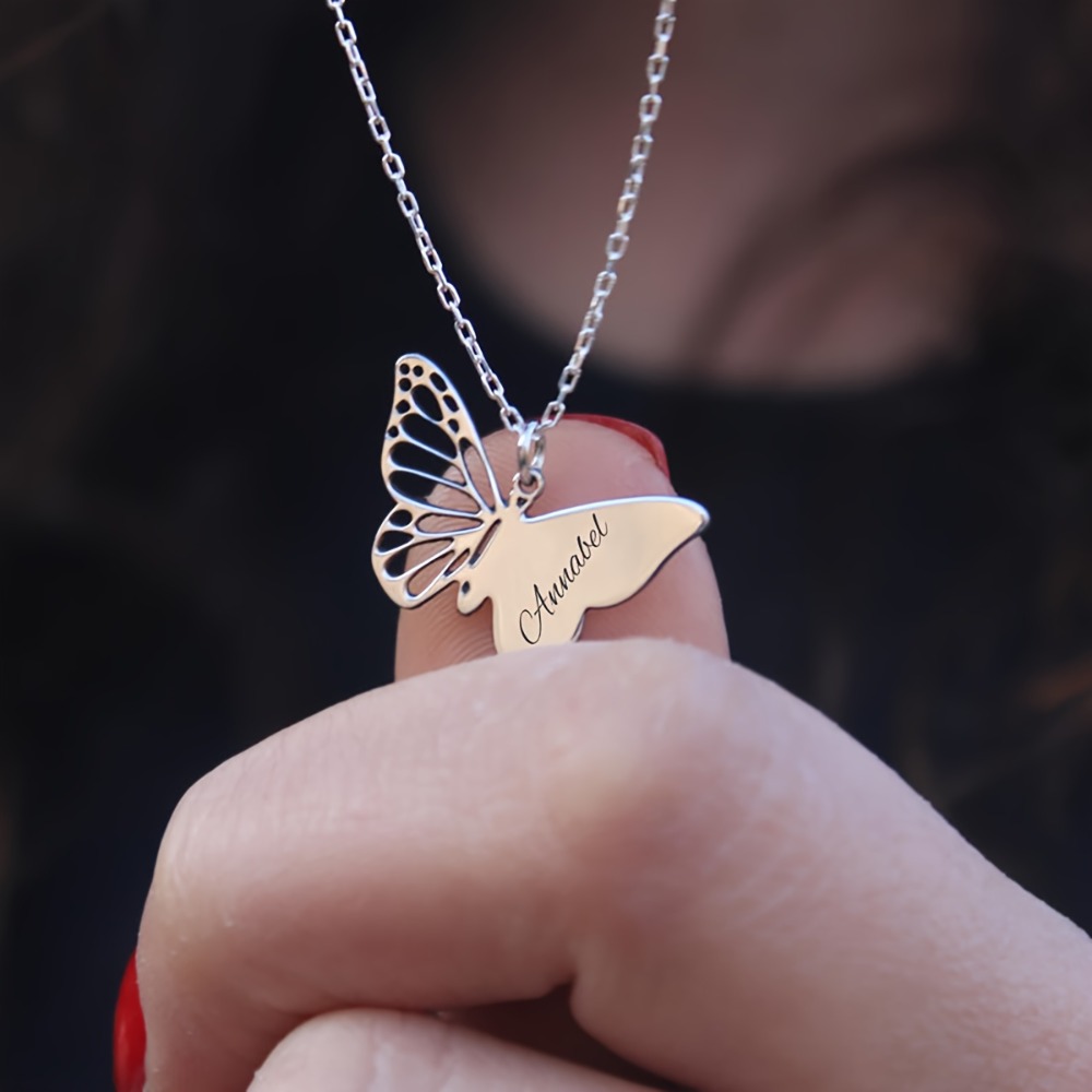 TEMU Custom Necklace - Engravable With Name/text/initials - Personalized Name Pendant - Exquisite Gift For Birthdays, Christmas, Mother's Day -